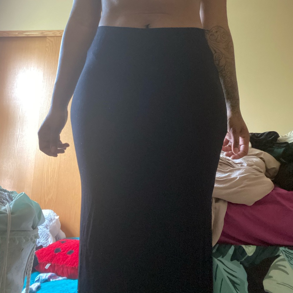 Double-slit Maxi Skirt